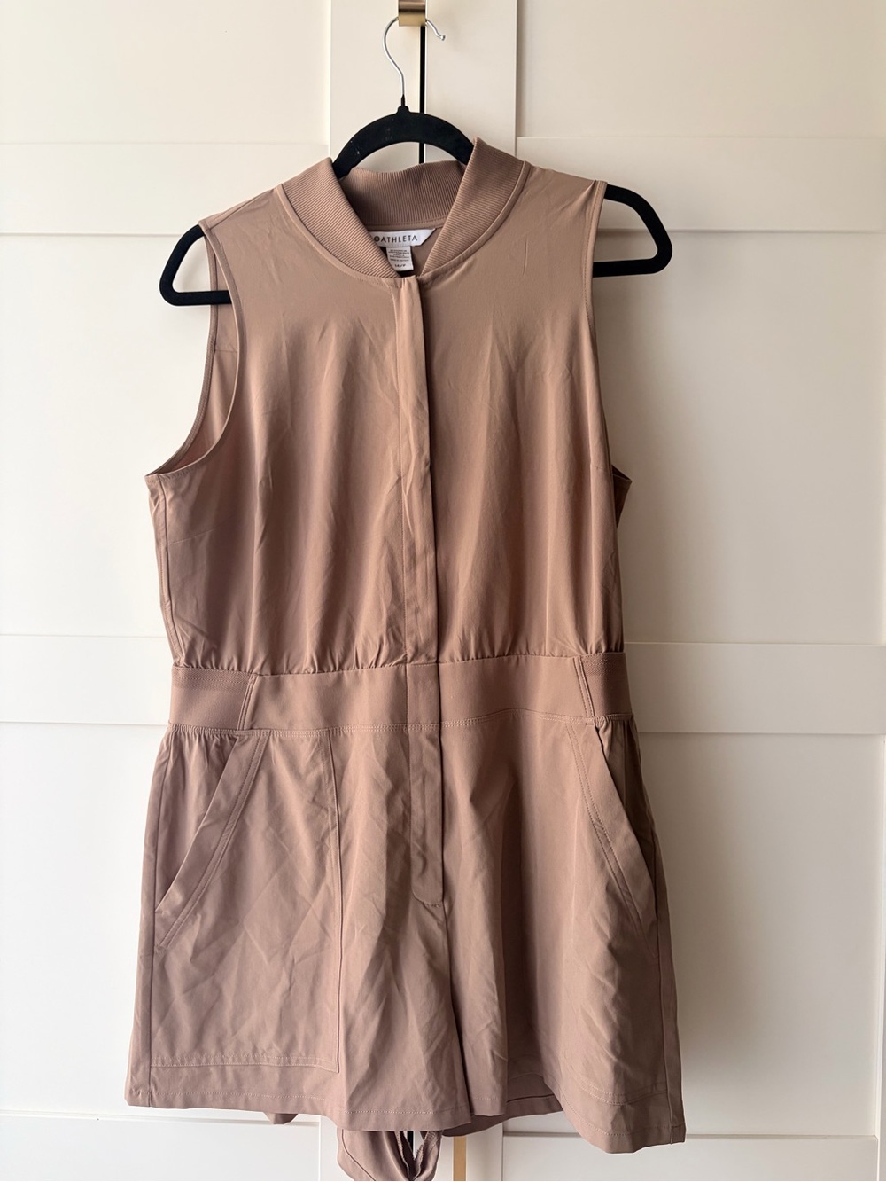 Athleta Sleeveless Taupe Utility Mini Dress